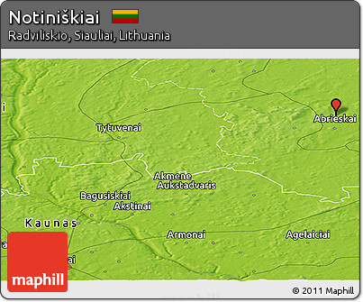 Physical Panoramic Map of Notiniškiai