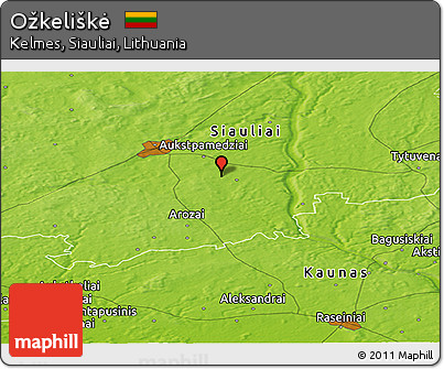 Physical Panoramic Map of Ožkeliškė
