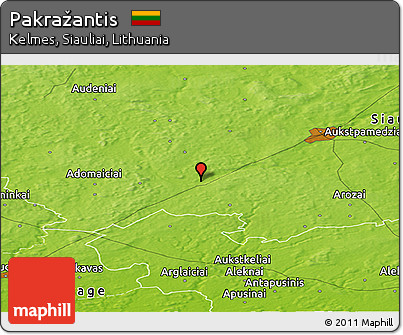 Physical Panoramic Map of Pakražantis