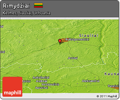 Physical Panoramic Map of Rimydžiai
