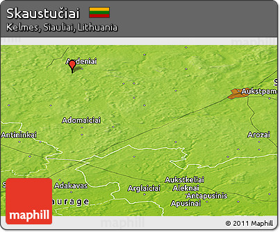 Physical Panoramic Map of Skaustučiai
