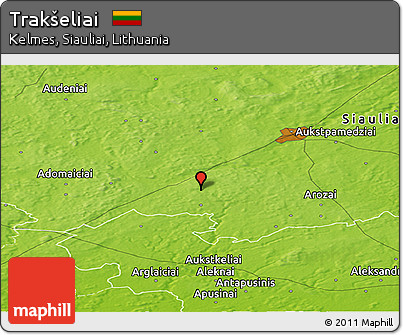 Physical Panoramic Map of Trakšeliai