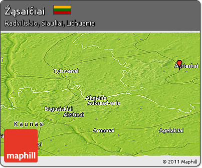 Physical Panoramic Map of Žąsaičiai