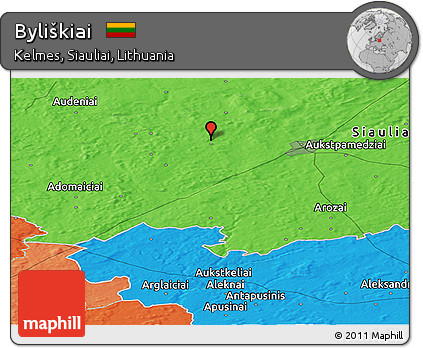 Political Panoramic Map of Byliškiai