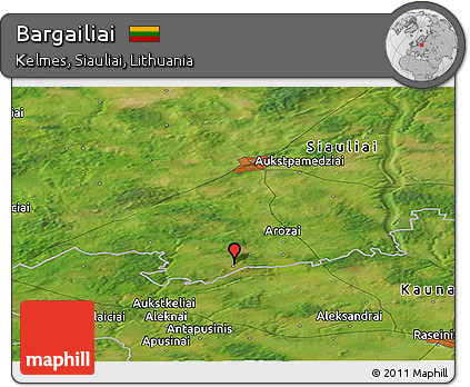 Satellite Panoramic Map of Bargailiai