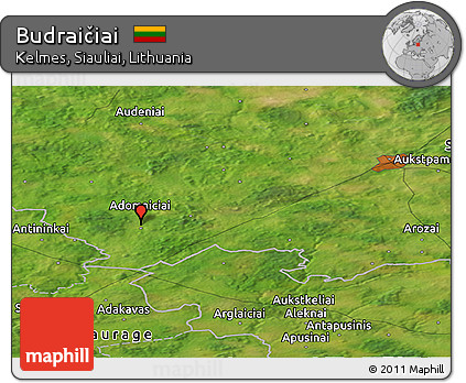Satellite Panoramic Map of Budraičiai