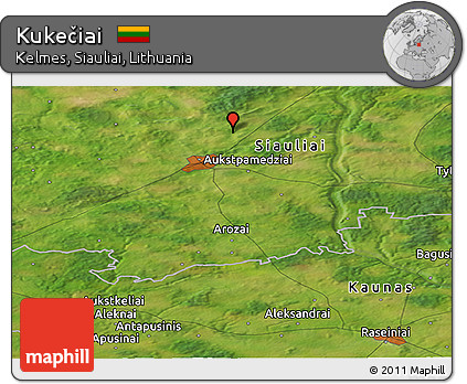 Satellite Panoramic Map of Kukečiai