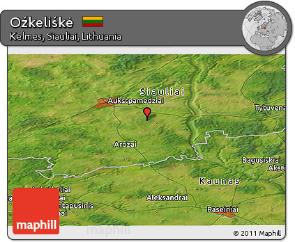 Satellite Panoramic Map of Ožkeliškė