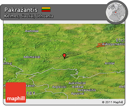 Satellite Panoramic Map of Pakražantis