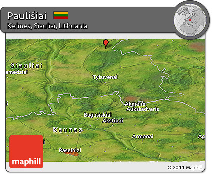 Satellite Panoramic Map of Paulišiai