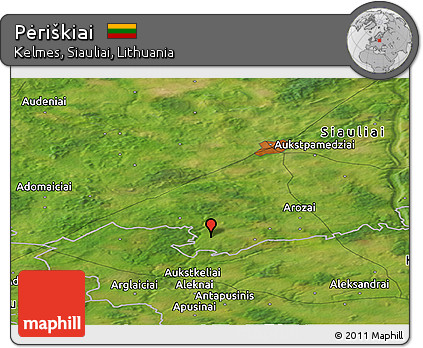 Satellite Panoramic Map of Pėriškiai
