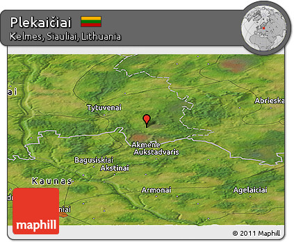 Satellite Panoramic Map of Plekaičiai