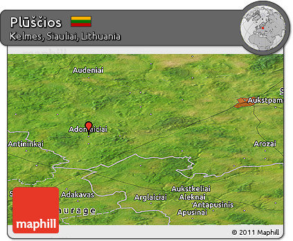 Satellite Panoramic Map of Plūščios