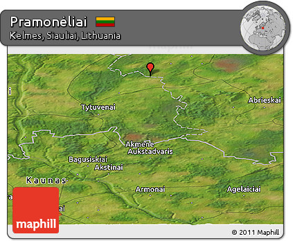 Satellite Panoramic Map of Pramonėliai