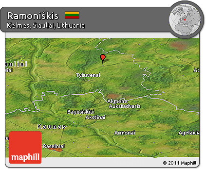 Satellite Panoramic Map of Ramoniškis