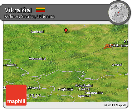 Satellite Panoramic Map of Vikraičiai