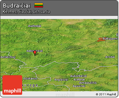 Satellite Panoramic Map of Budraičiai