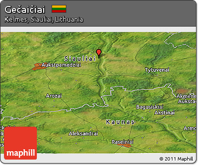 Satellite Panoramic Map of Gečaičiai