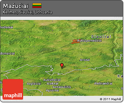 Satellite Panoramic Map of Mažučiai