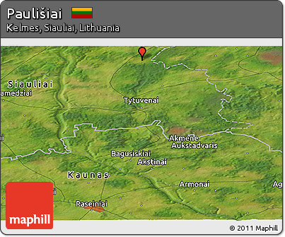 Satellite Panoramic Map of Paulišiai