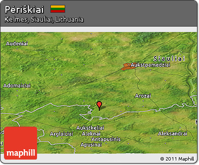 Satellite Panoramic Map of Pėriškiai