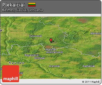 Satellite Panoramic Map of Plekaičiai