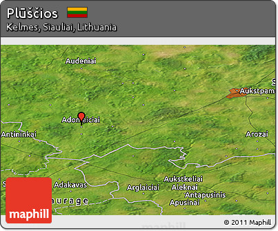 Satellite Panoramic Map of Plūščios