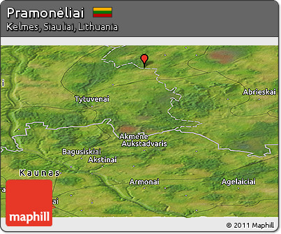 Satellite Panoramic Map of Pramonėliai