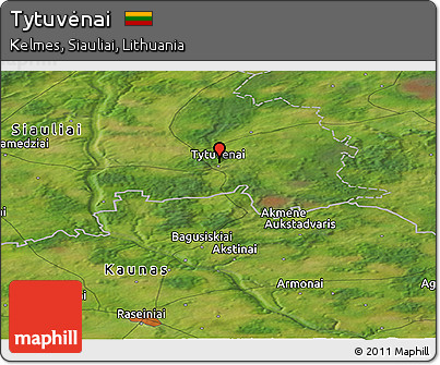 Satellite Panoramic Map of Tytuvėnai