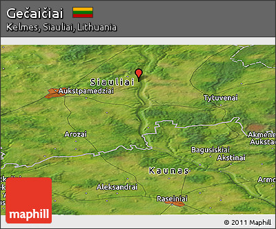 Satellite Panoramic Map of Gečaičiai
