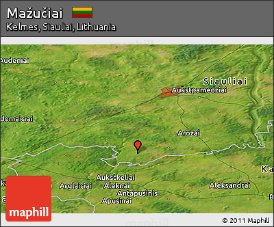 Satellite Panoramic Map of Mažučiai