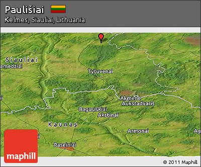 Satellite Panoramic Map of Paulišiai