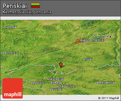 Satellite Panoramic Map of Pėriškiai