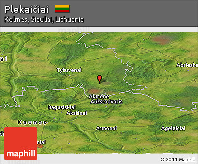 Satellite Panoramic Map of Plekaičiai