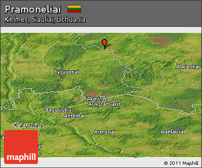 Satellite Panoramic Map of Pramonėliai