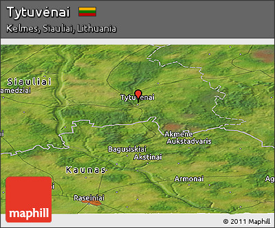 Satellite Panoramic Map of Tytuvėnai