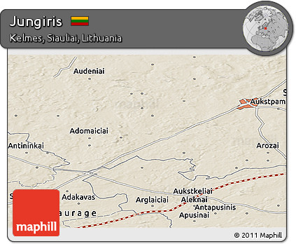Shaded Relief Panoramic Map of Jungiris