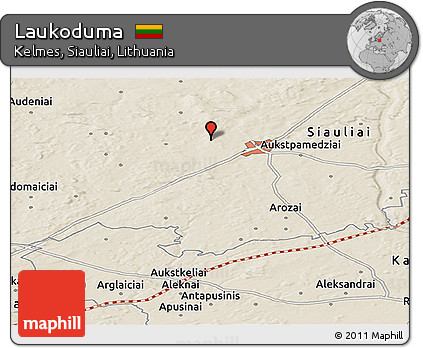 Shaded Relief Panoramic Map of Laukoduma