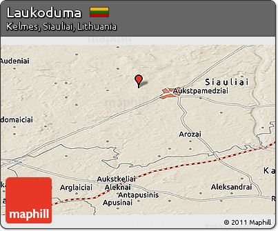 Shaded Relief Panoramic Map of Laukoduma