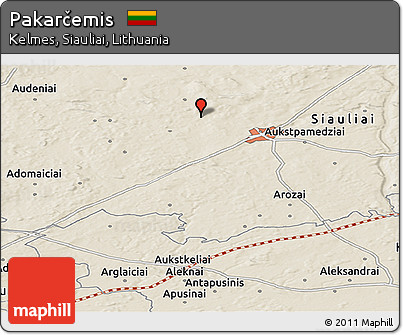 Shaded Relief Panoramic Map of Pakarčemis