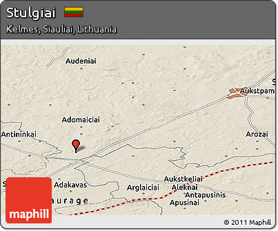 Shaded Relief Panoramic Map of Stulgiai