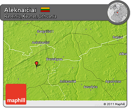 Physical 3D Map of Aleknaičiai