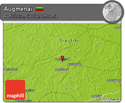 Physical 3D Map of Augmėnai