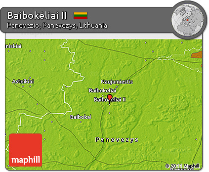Physical 3D Map of Baibokėliai II