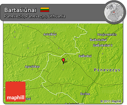 Physical 3D Map of Bartašiūnai