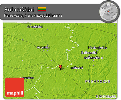 Physical 3D Map of Bobiniškiai