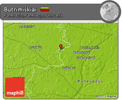 Physical 3D Map of Butrimiškiai