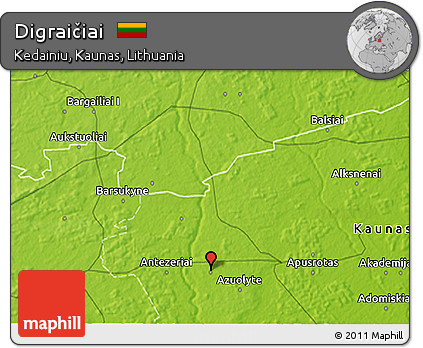 Physical 3D Map of Digraičiai