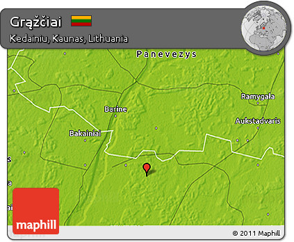 Physical 3D Map of Grąžčiai