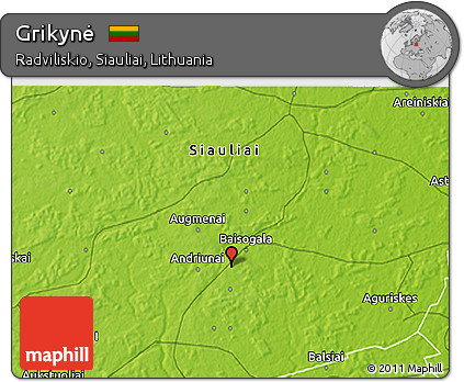 Physical 3D Map of Grikynė